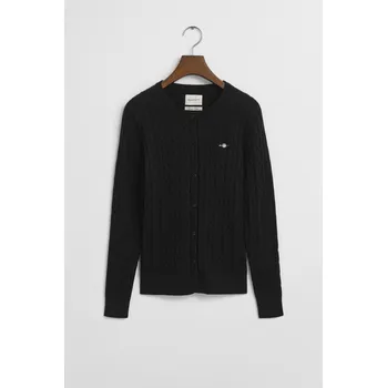 Dámský svetr KARDIGÁN GANT STRETCH COTTON CABLE CARDIGAN BLACK