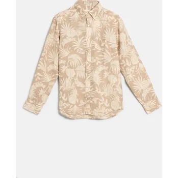 Pánská košile KOŠILE GANT REG BOTANICAL PRINT LINEN SHIRT DRY SAND