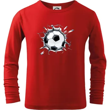 Chlapecké tričko Fotbalový míč v triku - Triko dětské Long Sleeve - 122 cm/6 let ( Červená )