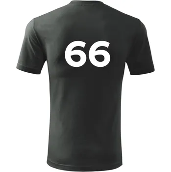 Pánská móda Grafitové tričko s číslem 66 - na fotbal - fotbalové tričko - barva antracit - velikost XXXL
