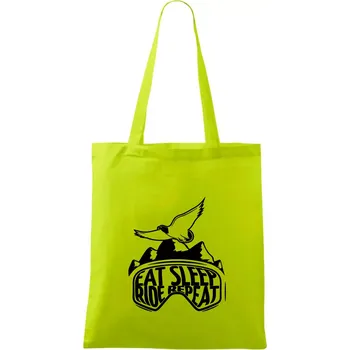 Eat sleep ride repeat - hory - Taška bavlněná - 42 x 38 cm ( Limetková )