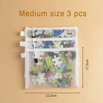 Školní batoh Průhledný zip sáček na školní potřeby | sáček, pouzdro - A5 3 ks