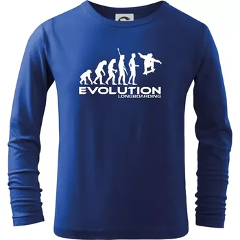 Chlapecké tričko Evoluce longboard jump - Triko dětské Long Sleeve - 122 cm/6 let ( Královská modrá )