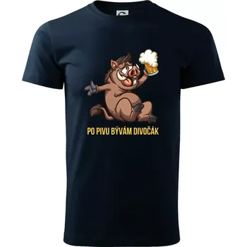Po pivu bývám divočák - Triko extra velké (5-8XL) - 6XL ( Námořní modrá (velmi tmavá - téměř černá) )