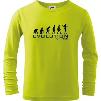 Dětská móda Evoluce muže - Triko dětské Long Sleeve - 146 cm/10 let ( Limetková )