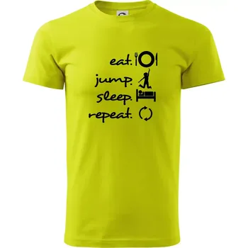 Eat jump sleep repeat - Klasické pánské triko vyšší gramáže - 2XL ( Limetková )