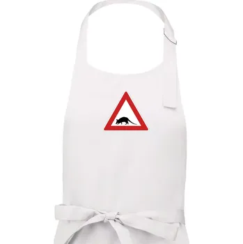 Kuchyňská zástěra Dopravní značka - krysa - Pánská zástěra na vaření - Univerzální velikost ( Bílá )