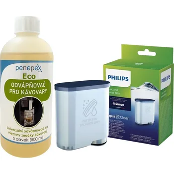 Příprava kávy Philips AquaClean CA6903/10 filtr do kávovaru + Penepex Eco univerzální odvápňovač 500 ml