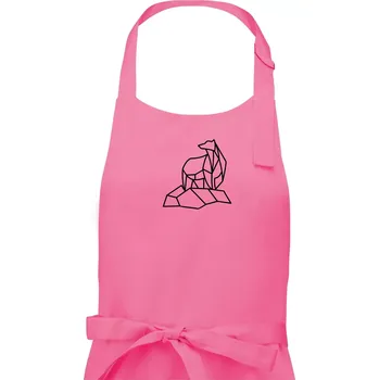 Kuchyňská zástěra Geometrie lední medvěd na ledu - Pánská zástěra na vaření - Univerzální velikost ( Růžová )