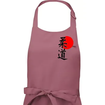 Kuchyňská zástěra Judo Japan vlajka - Dámská zástěra na vaření - Univerzální velikost ( Starorůžová )