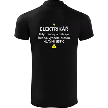 Pánská košile Elektrikář - hlavní jistič - Polokošile Victory sportovní (dresovina) - XL ( Černá )