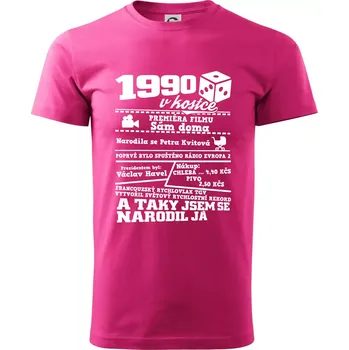 Pánská móda 1990 v kostce - Klasické pánské triko vyšší gramáže - L ( Purpurová )
