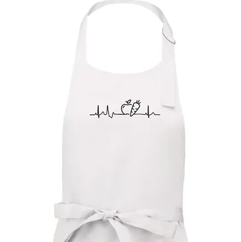 Kuchyňská zástěra EKG zelenina - Pánská zástěra na vaření - Univerzální velikost ( Bílá )