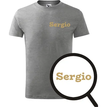 Chlapecké tričko Šedé dětské tričko Sergio - dárek pro malého fotbalistu - fotbalový dárek - barva šedá - velikost 4roky