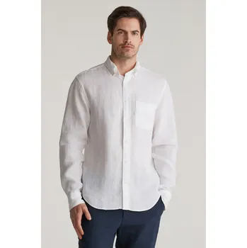 Pánská košile KOŠILE GANT REG LINEN SHIRT WHITE