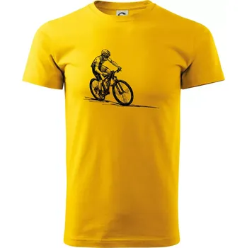 MTB kreslený cyklista - Triko extra velké (5-8XL) - 8XL ( Žlutá )