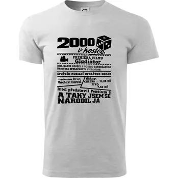 Pánské tričko 2000 v kostce - Triko extra velké (5-8XL) - 8XL ( Světlešedý Melír )