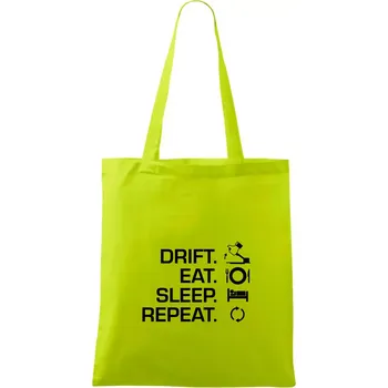 Drift Eat Sleep Repeat - Taška bavlněná - 42 x 38 cm ( Limetková )