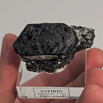 Přírodní kámen Safirín (sapphirine) z Madagaskaru 32x45mm, krystal: 36x18mm