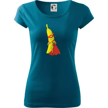 Banán superman - Dámské triko Pure - M ( Petrolejová )