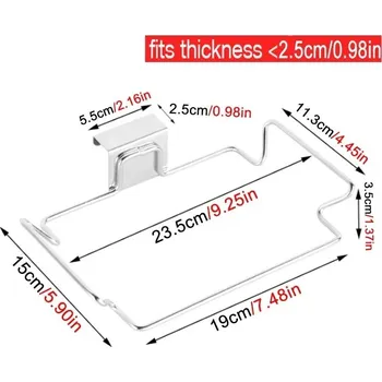 Odpadkový koš Výsuvný držák na odpadkové pytle pro kuchyň | kuchyňský držák, odpadkový koš - Stříbro