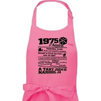 Kuchyňská zástěra 1975 v kostce - Pánská zástěra na vaření - Univerzální velikost ( Růžová )