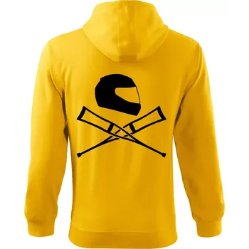 Pánská mikina Silniční helma / berle - Mikina s kapucí na zip trendy zipper - XL ( Žlutá )