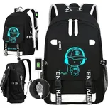 Flamenco Mystique Univerzální školní sportovní batoh s grafikou svítící ve tmě a USB připojením PL157