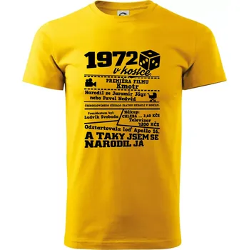 Pánské tričko 1972 v kostce - Triko extra velké (5-8XL) - 6XL ( Žlutá )