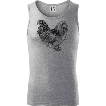 Slepice černobílá - Tílko pánské Core - XL ( Tmavě šedý melír )