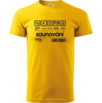Pánské tričko Čárový kód - sauna - Triko extra velké (5-8XL) - 8XL ( Žlutá )