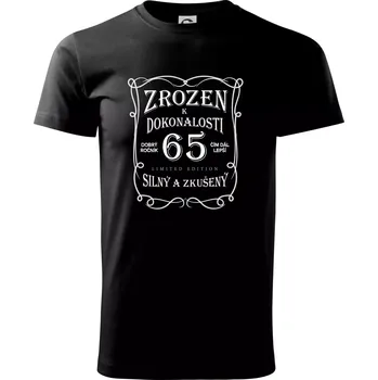 Pánské tričko Zrozen k dokonalosti 65 - Triko extra velké (5-8XL) - 8XL ( Černá )
