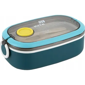 Svačinový box Obědový box s přihrádkami, svačinový box s příborem a držadlem, 900 ml KITE