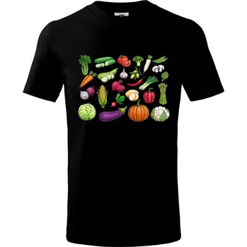 Zelenina ze zahrádky - Tričko dětské bavlněné - 98 cm / 2 roky ( Černá )