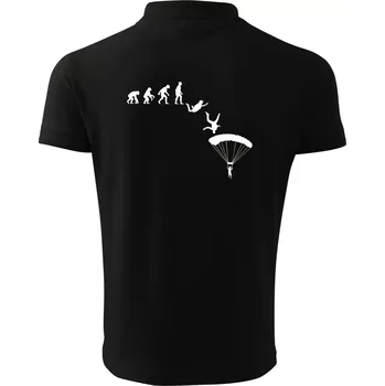 Pánská košile Evoluce parašutista seskok - Polokošile pánská Pique Polo 203 - 2XL ( Černá )
