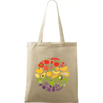 Nákupní taška Zelenina v kruhu - Taška bavlněná - 42 x 38 cm ( Naturální )