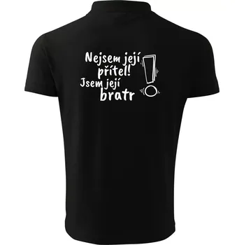 Pánská košile Nejsem její přítel, jsem její bratr - Polokošile pánská Pique Polo 203 - 3XL ( Černá )