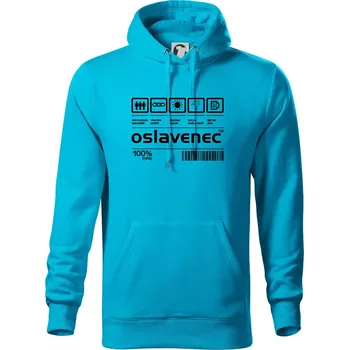 Pánská mikina Čárový kód - Oslavenec - Mikina pánská Cape s kapucí - 5XL ( Světlý tyrkys )