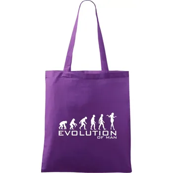 Evoluce muže - Taška bavlněná - 42 x 38 cm ( Fialová )