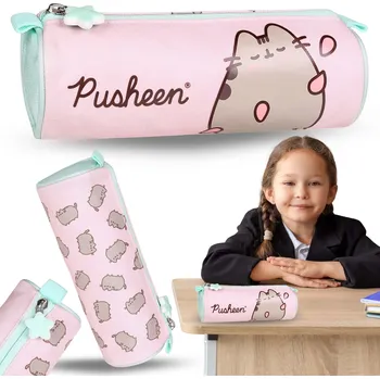 Penál Pusheen Růžový školní penál pro dívky, TUBA na psací potřeby 22x8x8cm