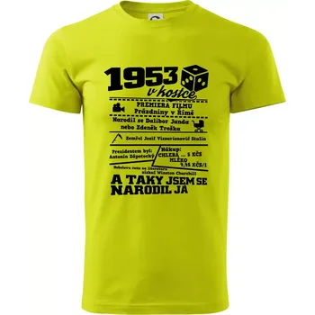 1953 v kostce - Klasické pánské triko vyšší gramáže - M ( Limetková )