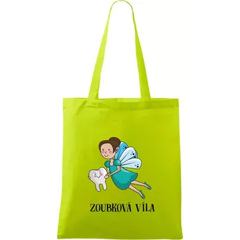 Zoubková víla - Taška bavlněná - 42 x 38 cm ( Limetková )