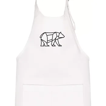 Kuchyňská zástěra Geometrie lední medvěd chodící - Dětská zástěra na vaření - Univerzální velikost ( Bílá )