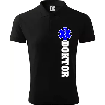 Pánská košile Hvězda života - doktor - Polokošile pánská Pique Polo 203 - 2XL ( Černá )