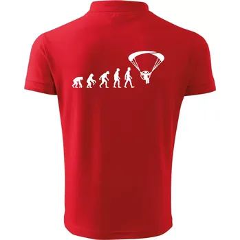 Pánská košile Evoluce paramotor - Polokošile pánská Pique Polo 203 - 3XL ( Červená )