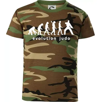 Judo evoluce - úder - Dětské maskáčové triko - 146 cm/10 let ( Hnědý maskáč )