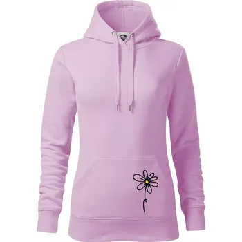 Dámská mikina Kopretina - dole na výšku - Mikina dámská Cape s kapucí - S ( Orchid )