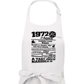 Kuchyňská zástěra 1972 v kostce - Dámská zástěra na vaření - Univerzální velikost ( Bílá )