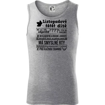 Narozeniny listopad - Tílko pánské Core - M ( Tmavě šedý melír )