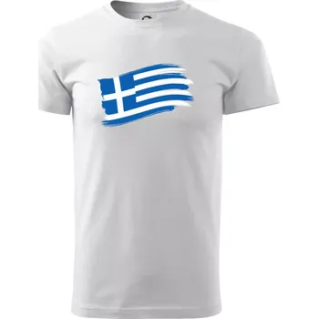 Řecko vlajka - štětkou - Triko extra velké (5-8XL) - 6XL ( Bílá )